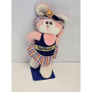 Vintage Special Effects Beach Bunny Pink Plush Ballet Dancer On Stand Korea